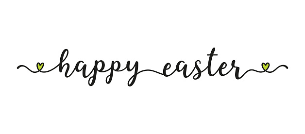 Hand sketched HAPPY EASTER quote as banner. Lettering for poster, label, sticker, flyer, header, card, advertisement, announcement.