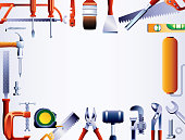 istock Hand tools background border frame with copy space 1311269333