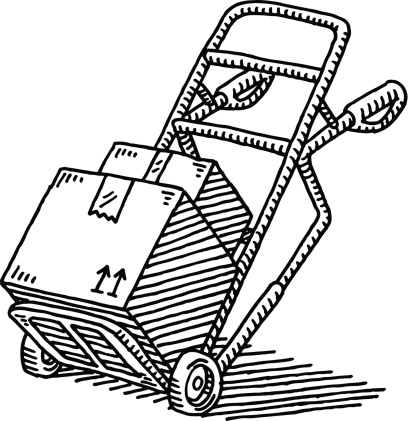 Hand Truck Parcel Delivery Drawing
