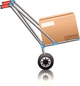 istock Hand truck with boxes 166008354