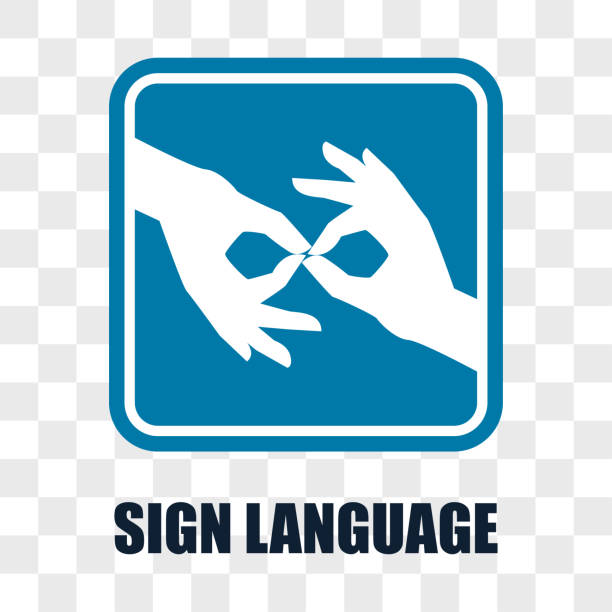 hand with sign language gesture on transparent background hand with sign language gesture on transparent background. vector illustration sign stock illustrations