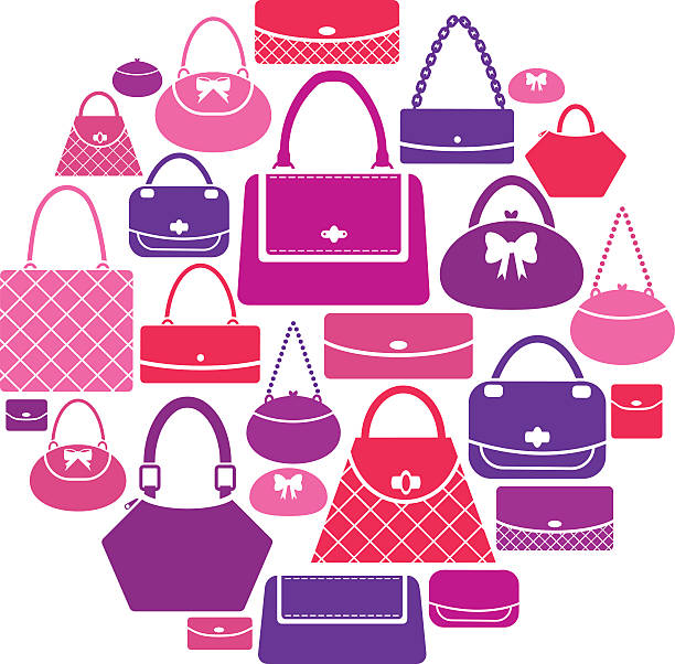Handbag Icon Set vector art illustration