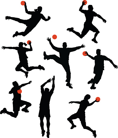 Handball Players Silhouettes