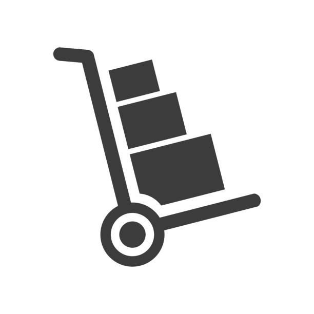 Handcart icon on white background. Handcart icon on white background. Vector illustration push cart stock illustrations