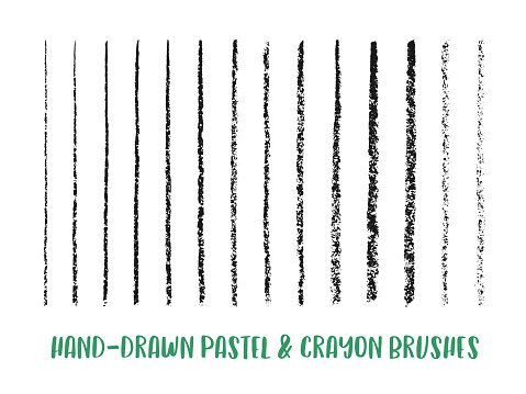 Hand-Drawn Crayon & Pastel Paint Brush Set for Sketch, Texture and Lettering