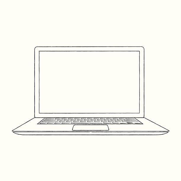 Hand-drawn outlined laptop vector illustration Hand-drawn outlined laptop vector illustration. laptop drawings stock illustrations