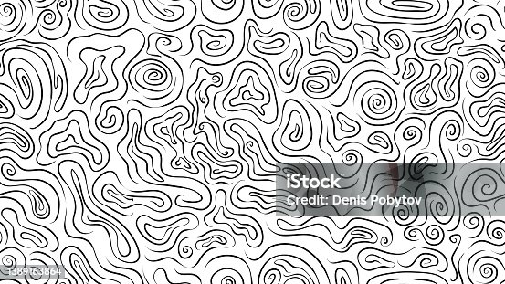 istock Hand-drawn seamless doodle textured illustration - Lines and spirals. 1389163864