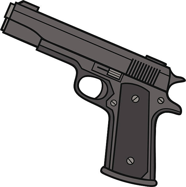 Cartoon Of The Hand Guns Illustrations, Royalty-Free Vector Graphics