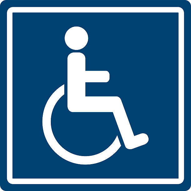 illustrations, cliparts, dessins animés et icônes de panneau pour personnes à mobilité réduite - handicap