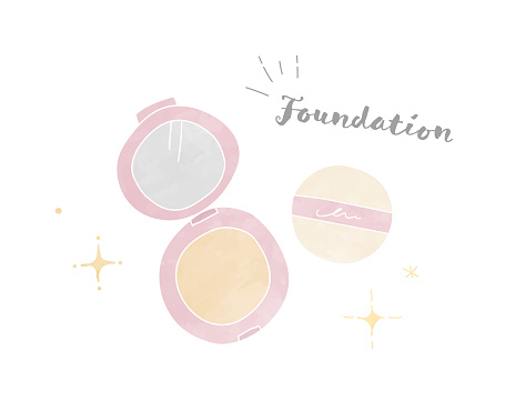 Hand-painted watercolor-style illustration of foundation