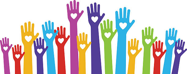 hands love color hands love color holding hearts multiple arms stock illustrations