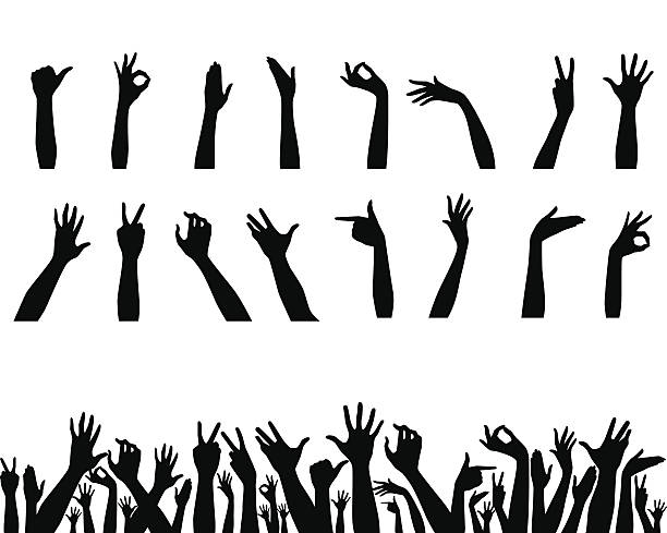 Hands set on white Vector illustration  of a hands set on white hand silhouettes stock illustrations