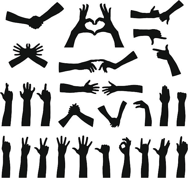 hands Hands silhouettes hand silhouettes stock illustrations