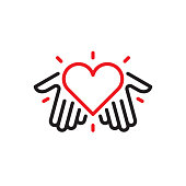 istock Hands with heart logo 1170502024