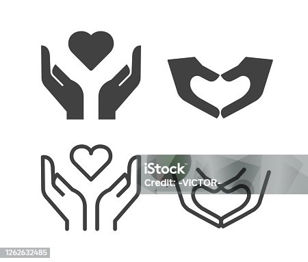 istock Hands with Heart Shape - Illustration Icons 1262632485