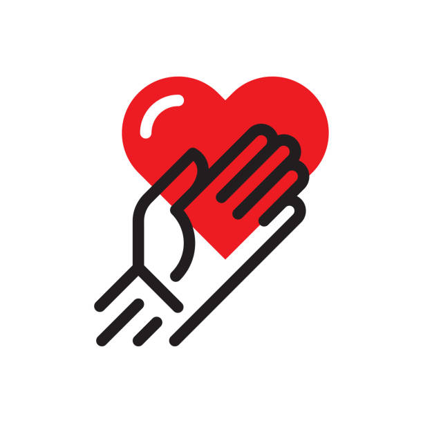 ilustraciones, imágenes clip art, dibujos animados e iconos de stock de manos con corazón - giving tuesday