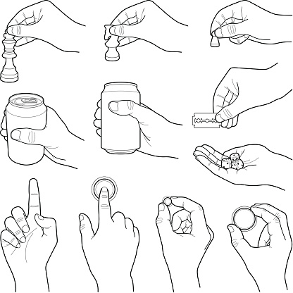 Hands with objects