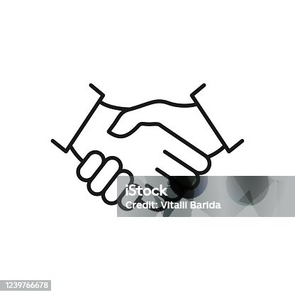 istock Handshake line icon. 1239766678