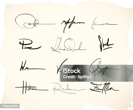 istock Handwritten signature 176660904