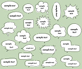 Handwritten style speech bubble illustration set.