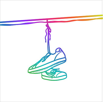 Hanging In There Shoes Rainbow