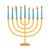 istock Hanukkah holiday Menora flat design icon 917043732