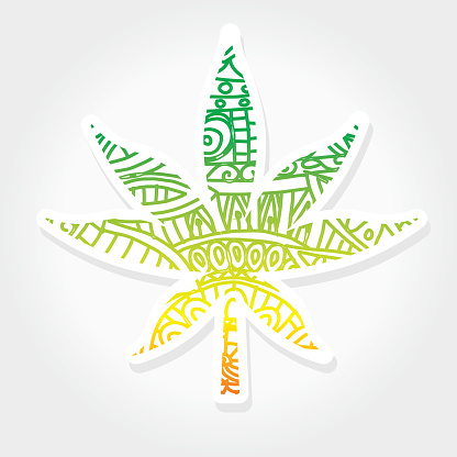 Happy 420 Marijuana Greeting design template with hand drawn elements
