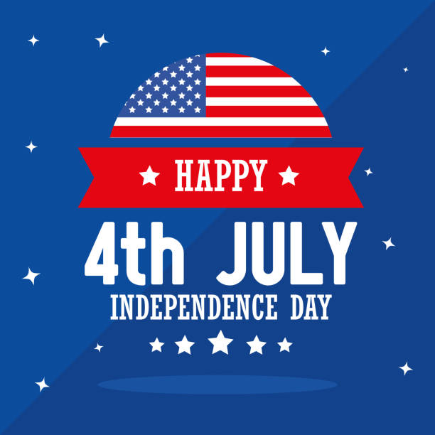 ilustraciones, imágenes clip art, dibujos animados e iconos de stock de feliz día de la independencia el 4 de julio - july 4