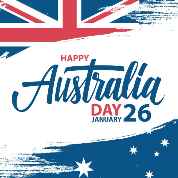 happy-australia-day-january-26-greeting-card-with-hand-lettering-and-vector-id1089619576