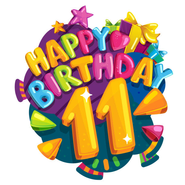 happy-birthday-11-years-vector-id1003416476