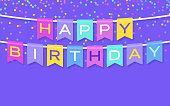 istock Happy Birthday Banner Message 1371130847