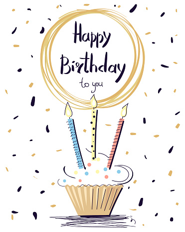Happy Birthday Colorful Poster Vector Illustration