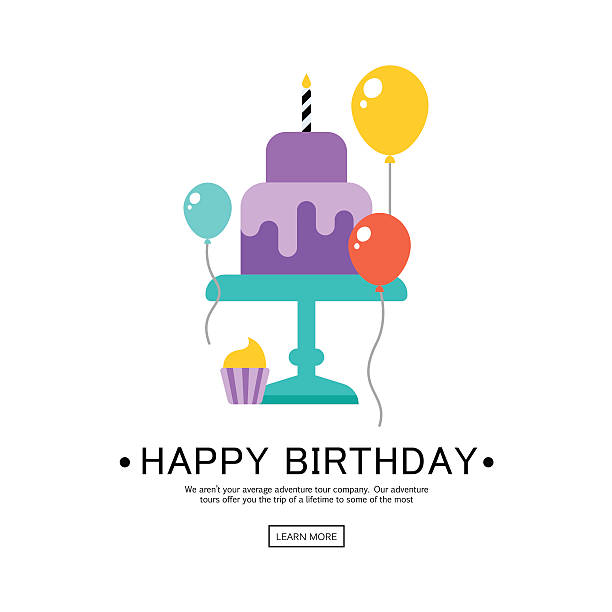Happy Birthday Greeting Card Vector Illustration of a Happy Birthday Greeting Card birthday cake stock illustrations