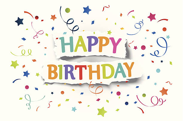 Happy birthday greetings on ripped paper Vector Illustration of Happy birthday greetings on ripped paper happy birthday words stock illustrations