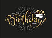 istock Happy Birthday hand drawn typography. 1310888957