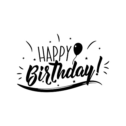 Happy Birthday Positive Printable Sign Lettering Calligraphy Vector ...