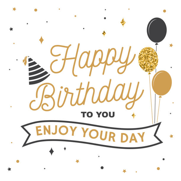 Happy Birthday Typo With Sparkles Illustrations, Royalty-Free Vector ...