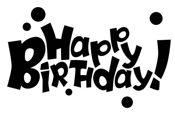 Happy Birthday vector inscription on white background. Birthday card template. Playful had-drawn lettering vector art illustration