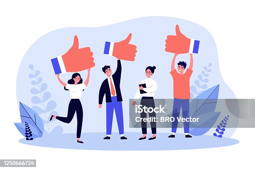istock Happy clients giving positive feedback to product quality 1250666724