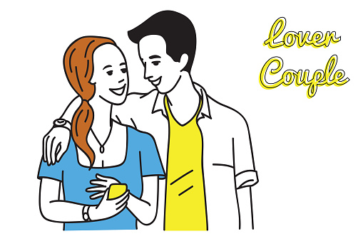 Lyckligt Par Tonåringar-vektorgrafik och fler bilder på Par - Mänskliga  relationer - iStock