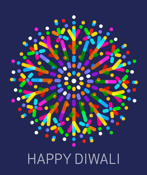 Happy Diwali message with firework graphic