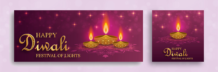 Happy Diwali vector illustration for the Indian festival of lights