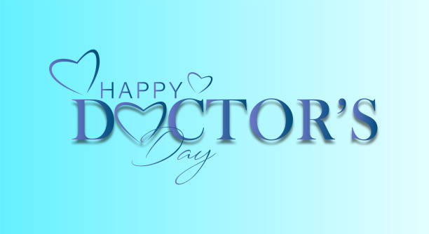 Happy Doctor's Day Vector Illustration of happy Doctor's Day flat vector logo design. Set of 3 light color design July 1st. happy doctors day stock illustrations