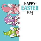 Happy Easter gnome card. Space for text