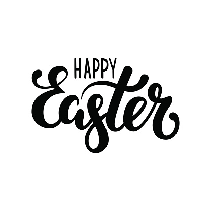 happy Easter Hand drawn calligraphy and brush pen lettering