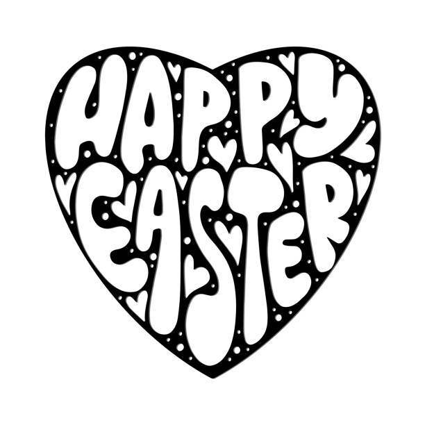 Happy Easter  drawing of the good friday stock illustrations