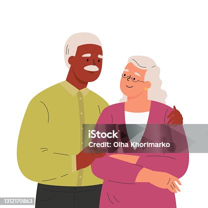 istock Happy elder man hugging his wife 1312170863