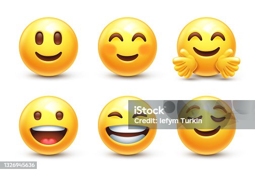istock Happy emoji icons 1326945636