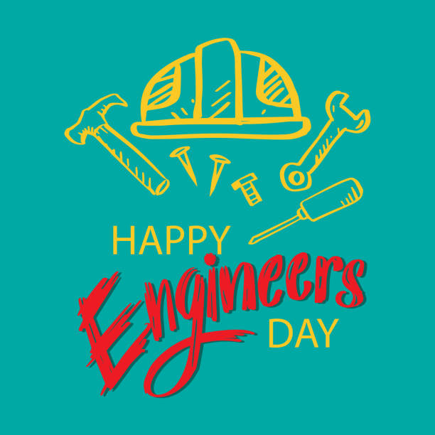 happy engineer day vector design illustration - labor day stock illustrations