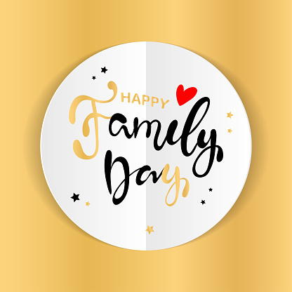 Happy Family Day Text As Celebration Badge Tag Icon Banner Happy Family Day Text As Celebration Badge Tag Icon Banner